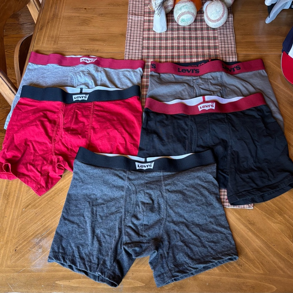 Levi's Men's Boxer Briefs - Red, Black, Gray Trio